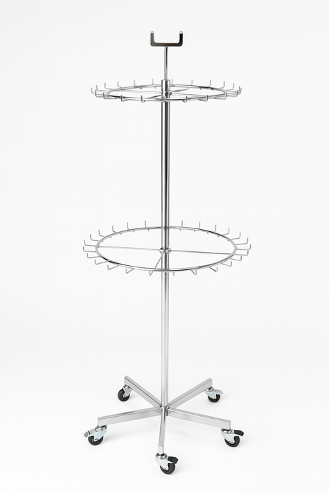 Chrome Two Tier Tie And Belt Rail With Wheels