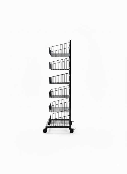 Black  Heavy Duty 6 Tier Stackable Display Basket
