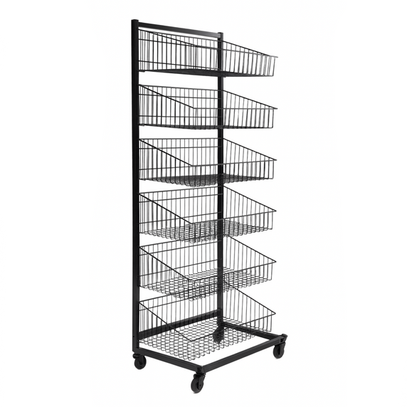 Black  Heavy Duty 6 Tier Stackable Display Basket