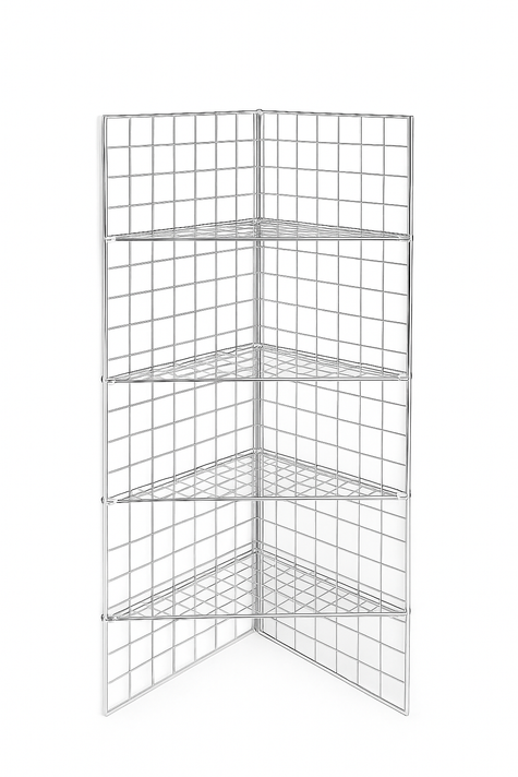 Chrome  Corner Grid Mesh Display Unit – Heavy Duty