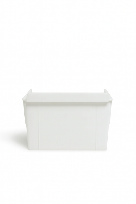 Slatwall Storbox Stackable Plastic Storage Bin – White / Clear / Red / Blue