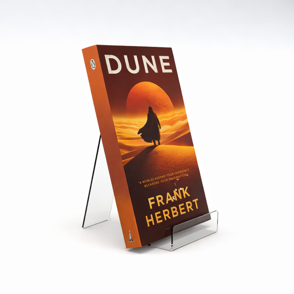 Clear Acrylic Book Display Stand / Easel with Lip – 75mm Wide – Brochure, Menu & Postcard Holder