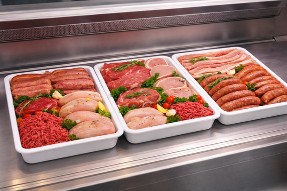 Heavy Duty Plastic Butcher Tray – Meat & Deli Display Tray (White)