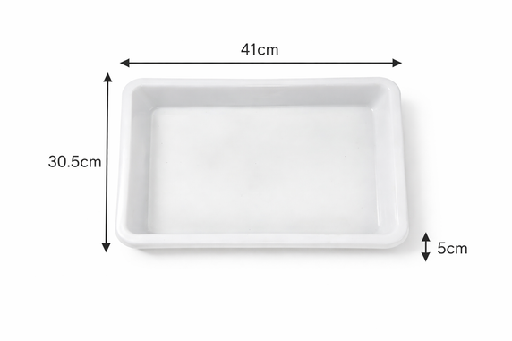 Heavy Duty Plastic Butcher Tray – Meat & Deli Display Tray (White)