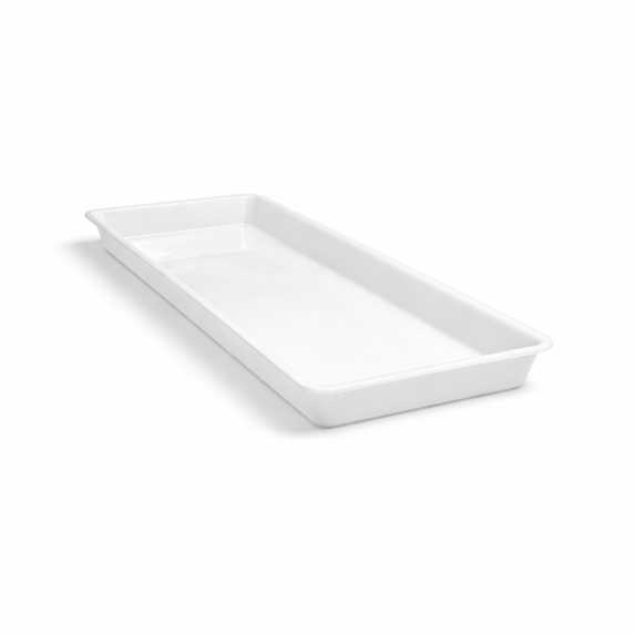 Heavy Duty Plastic Butcher Tray – Long Meat & Deli Display Tray (White)