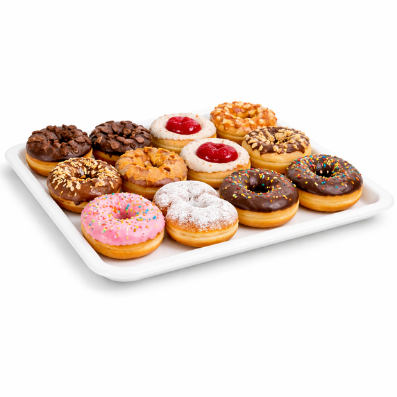 Heavy Duty Plastic Bakery Display Tray – Pastry & Food Display Tray (White)