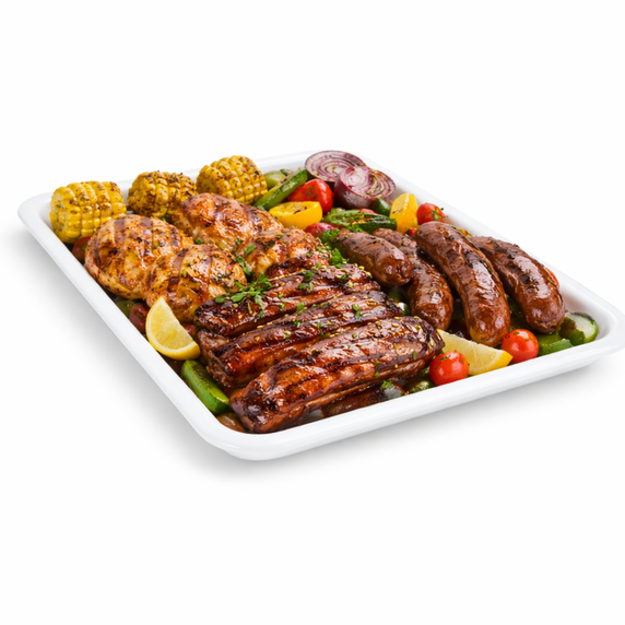 Heavy Duty Plastic Bakery Display Tray – Pastry & Food Display Tray (White)