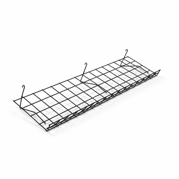 8ft H-Shape Grid Mesh Gondola Display Stand with Wheels – Double-Sided Retail Gridwall Merchandiser with Shelves
