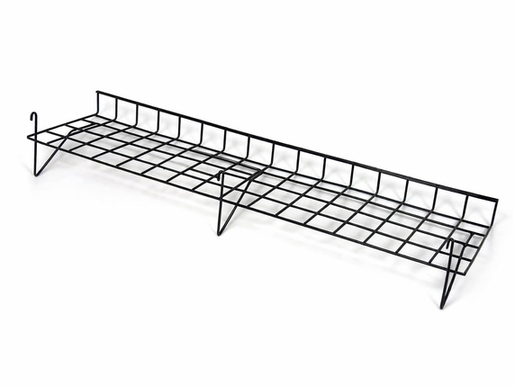 7ft H-Shape Grid Mesh Gondola Display Stand with Wheels – Double-Sided Retail Gridwall Merchandiser with Shelves