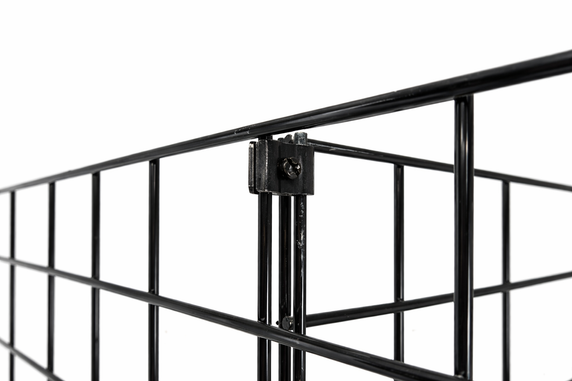 5ft H-Shape Grid Mesh Gondola Display Stand with Wheels – Double-Sided Retail Gridwall Merchandiser with Shelves