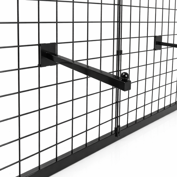 Double-Sided Gridwall Gondola Display Rack with Hanging Arms – Retail Clothing Display Stand
