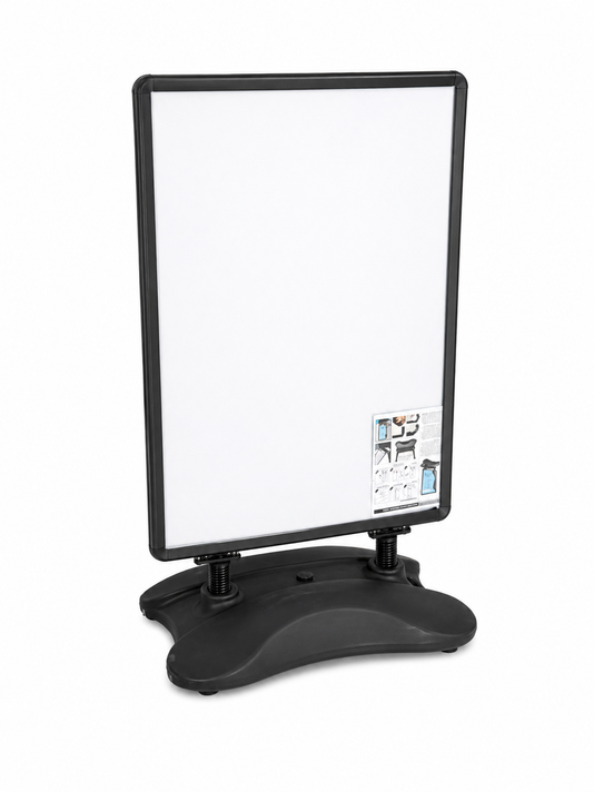 A1 & A0 Waterbase Pavement Sign – Black & Grey Outdoor Poster Display