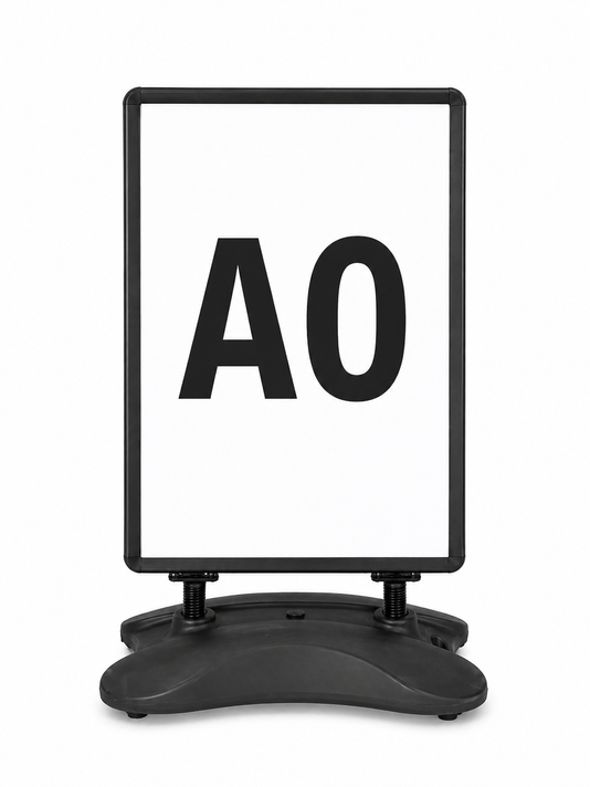 Black A0 Waterbase Pavement Sign – Heavy Duty Outdoor Poster Display Stand