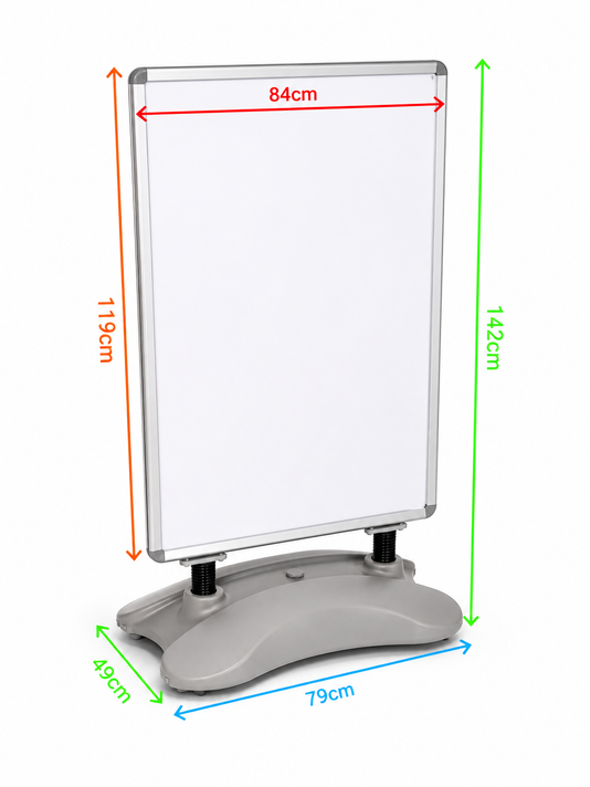 Grey A0 Waterbase Pavement Sign – Heavy Duty Outdoor Poster Display Stand