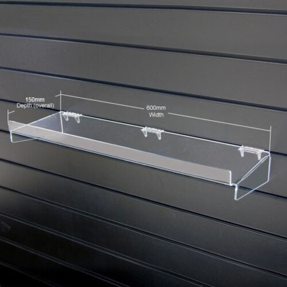 Acrylic Angled Slatwall Shelves for Displaying Mobile Phones Accessories - 60cm Slatboard