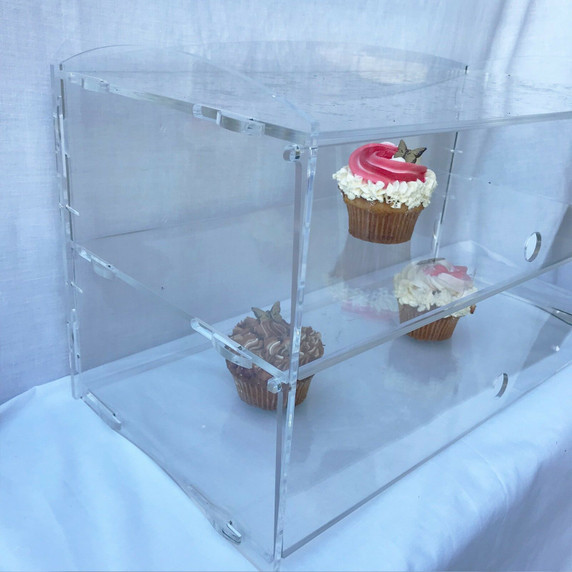 Acrylic Bakery Pastry Display Case Stand Cabinet Cakes Donuts Cupcakes Pastries