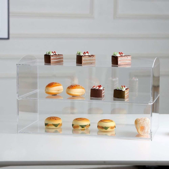 Acrylic Bakery Pastry Display Case Stand Cabinet Cakes Donuts Cupcakes Pastries