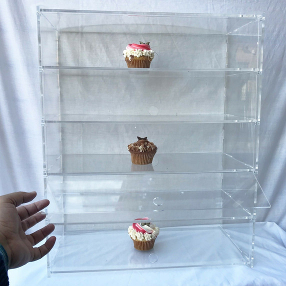 Acrylic Bakery Pastry Display Case Stand Cabinet Cakes Donuts Cupcakes Pastries