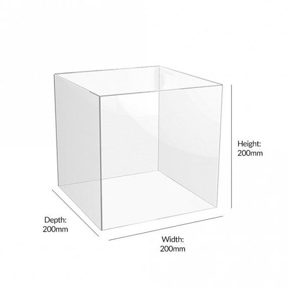 Acrylic Cube Display Stand Square 5 Sided Box Perspex Tray Case Shop Holder