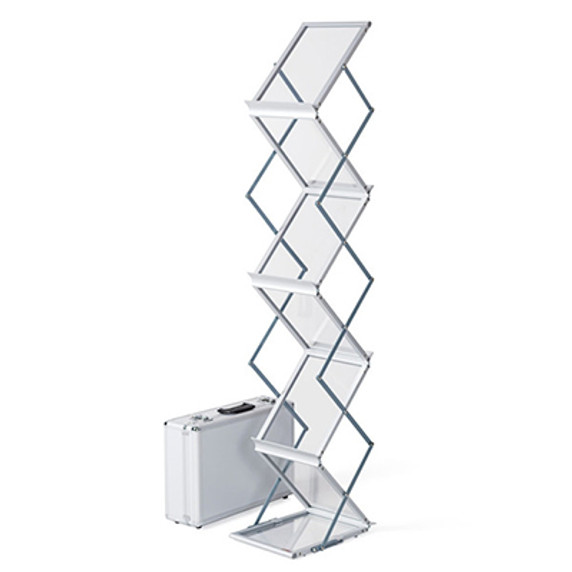 A4 Zed Up Lite Folding Literature Stand. Portable Brochure Stand for Trade Shows