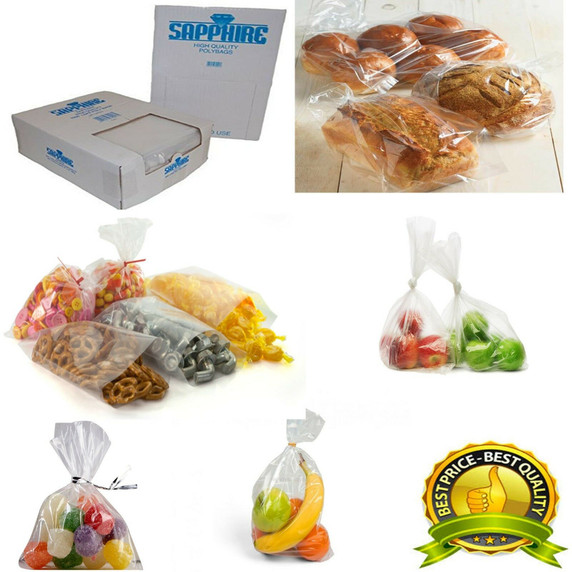 Clear Polythene Plastic Food Approved Bag