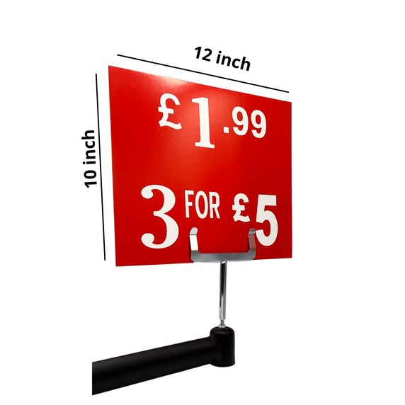 Red Display Cards Signs - £1.99 3 FOR £5