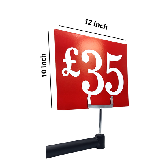 Red Display Cards Signs - £35