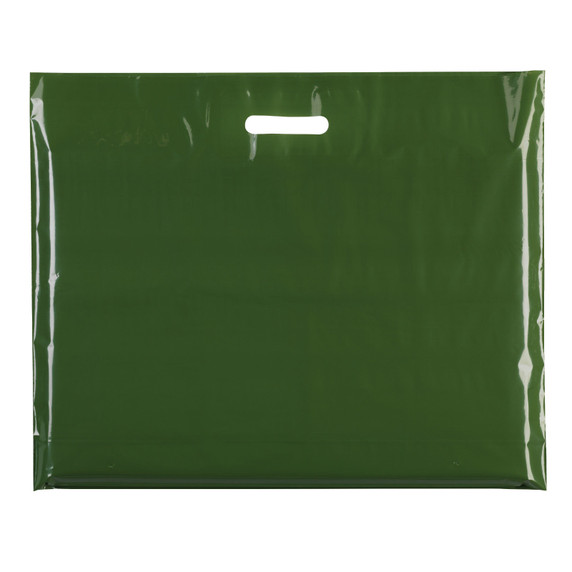 Plastic Plain Harrod Green Carrier Bags