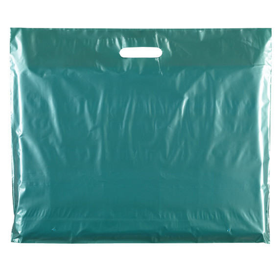 Plastic Plain Metallic Green Carrier Bags