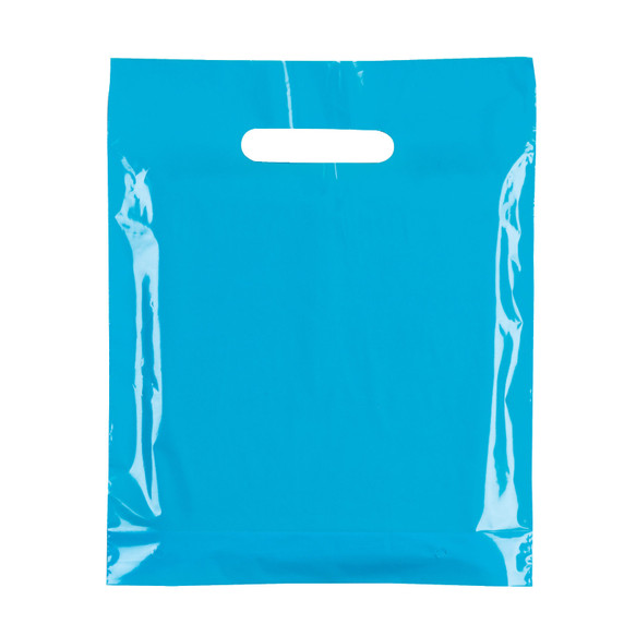 Plastic Plain Sky Blue Carrier Bags
