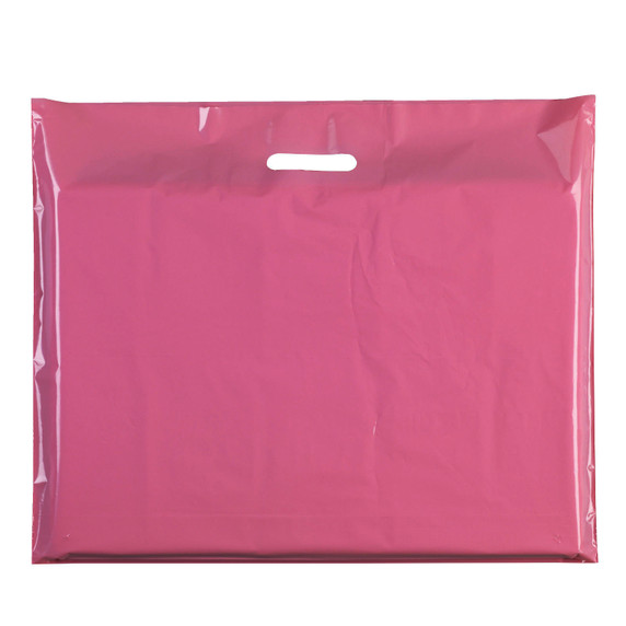Plastic Plain Pink Carrier Bags