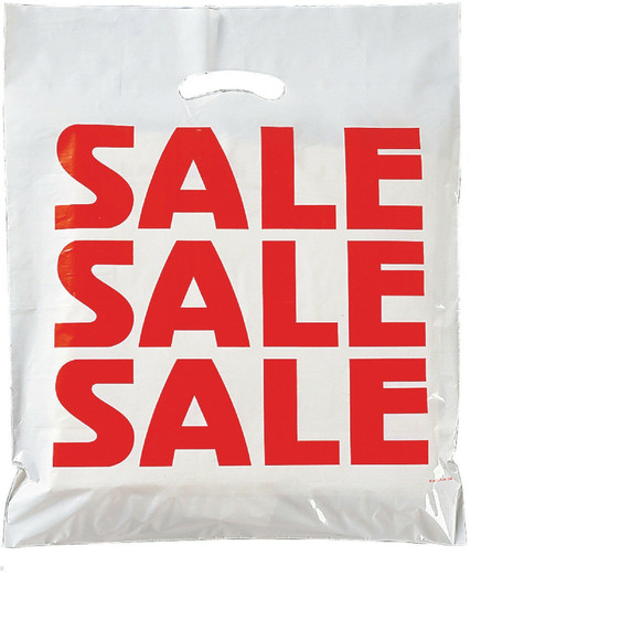 100X PLASTIC SALE SALE  SALE PRINTED CARRIER BAGS