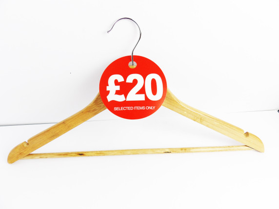 100x Round Sale Reduce Special Offer Card Hanger Swing £5,£10,£15,£20,£25 Ticket