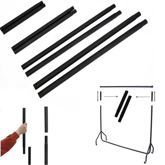 Black Extension Poles For Garment Clothes Rail Heavy Duty Comes In 36 Inch Pair