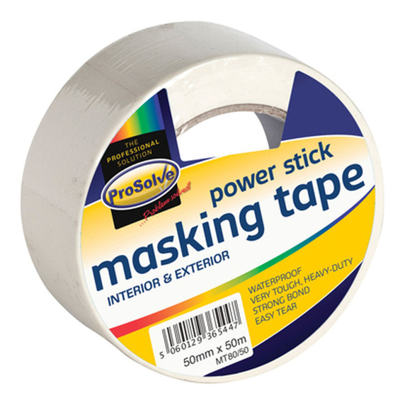 1x Roll Prosolve™ Masking Tape 50mm X 50m Indoor/outdoor General Purpose Decorating New