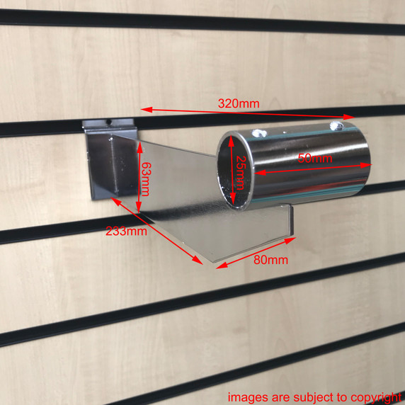 25mm Slatwall Tubing Bracket(Pair) Tubing Hanging System For Retail Display