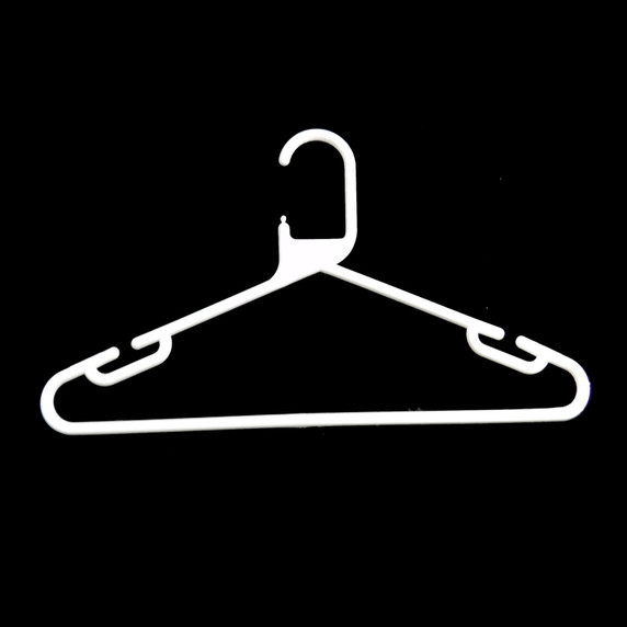 100x White Strong Heavy Duty Plastic Coat Hangers, Suit, Trouser Etc Garment Clothes Hanger