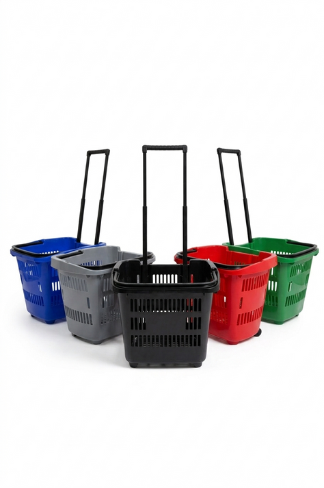31 Litre Plastic Shopping Trolley Basket Supermarket Retail Store