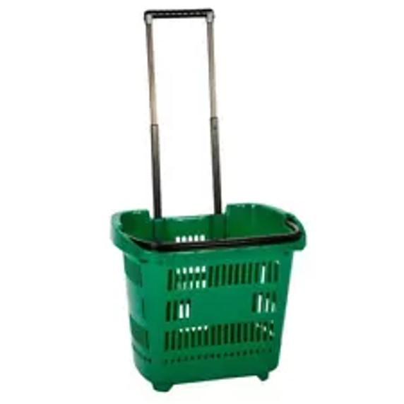 Plastic Shopping Trolley Basket Supermarket Retail Store 31 Litre Capacity