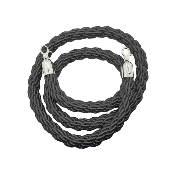 Premium Quality 1 Meter Black Rope With Chrome End