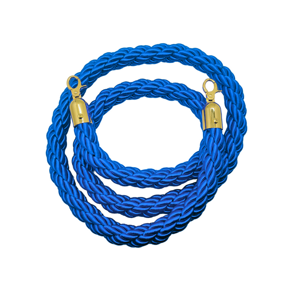Premium Quality 1.5 Meter Blue Rope With Gold End