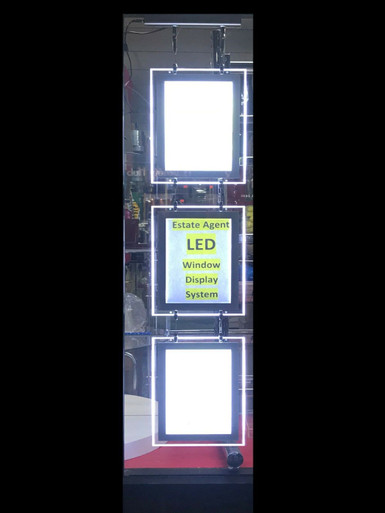 Magnetic 3X A3 LED Double Side Window Light Pocket Panel Estate Agent ...