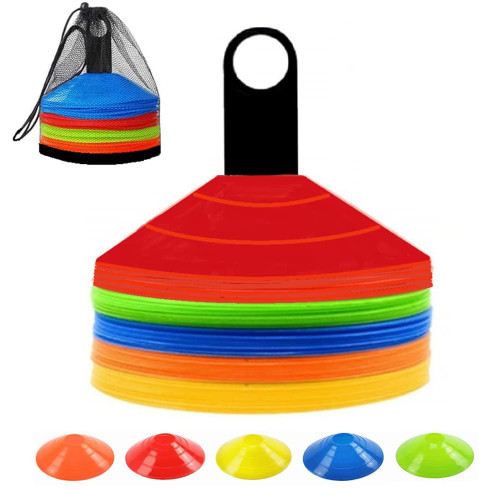Soccer Disc Cones 50 Pieces Agility Drills Cones for Training Field Space Marker for Football Kids Outdoor Sports