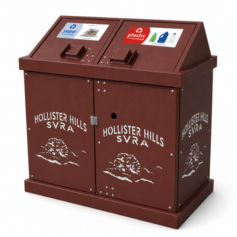 BearSaver - HA Series Double Trash/Recycling Enclosure with Laser Cut Graphics, ADA Compliant  - HA2-PH