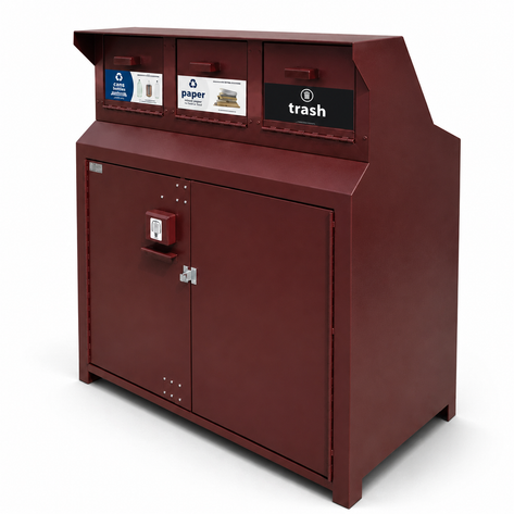 BearSaver - CE Series Triple Trash Enclosure, ADA Compliant - CE340