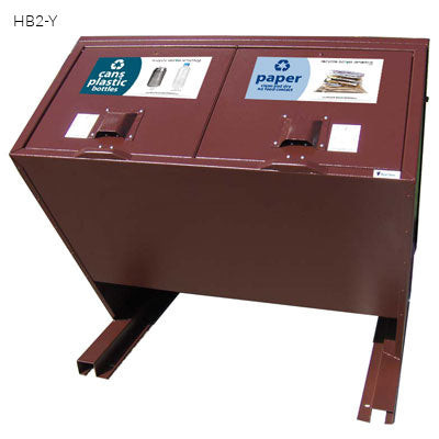 BearSaver - Hid-A-Bag Double Trash/Recycling Enclosure, 140 gal  - HB2