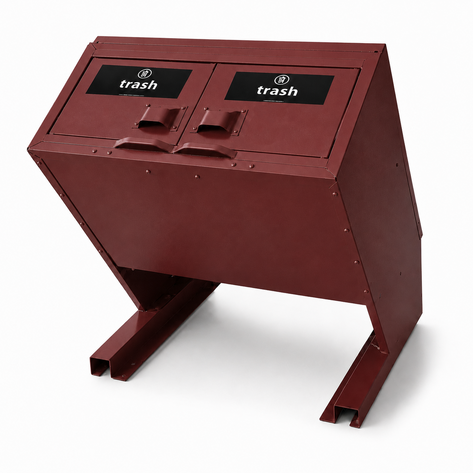 BearSaver - Hid-A-Bag Mini Double Trash/Recycling Enclosure, 64 gal  - HB2G