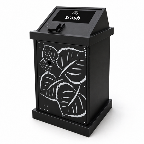 BearSaver - HA Series Single Trash W/Custom Laser Cut Panels, ADA Compliant  - HA-PH