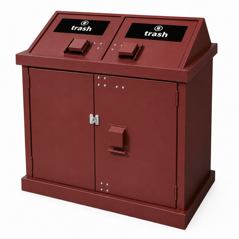 HA Series Double Trash Enclosure with WIDE Loading Chutes, ADA Compliant  - HA2-CH