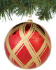 5 Inch Shiny Glittered Ball Red/Gold